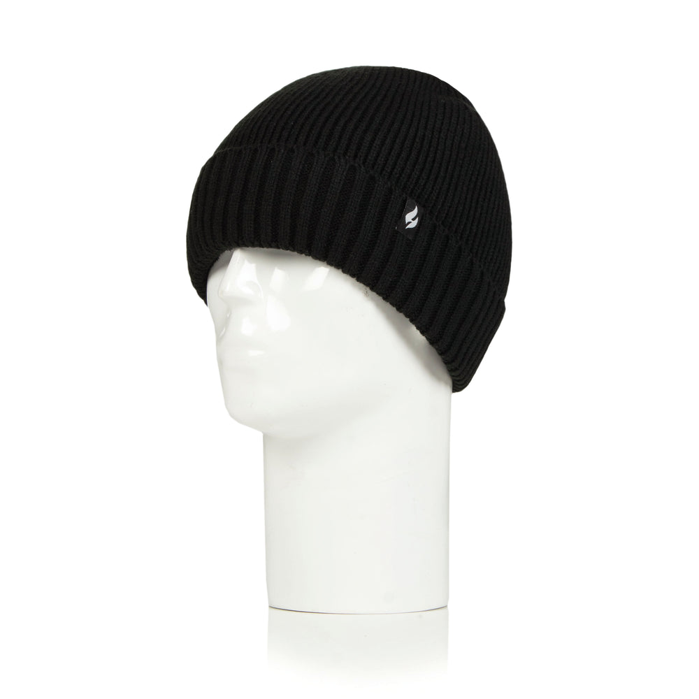 Mens Aspen Turnover Cuff Hat - Black