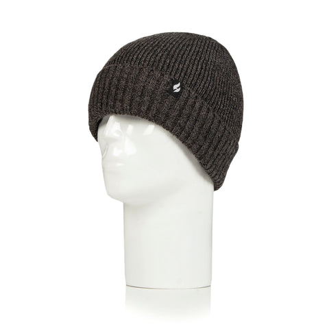 Mens Aspen Turnover Cuff Hat - Charcoal