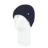 Mens Lawson Turn Over Cuff Ribbed Hat - Navy