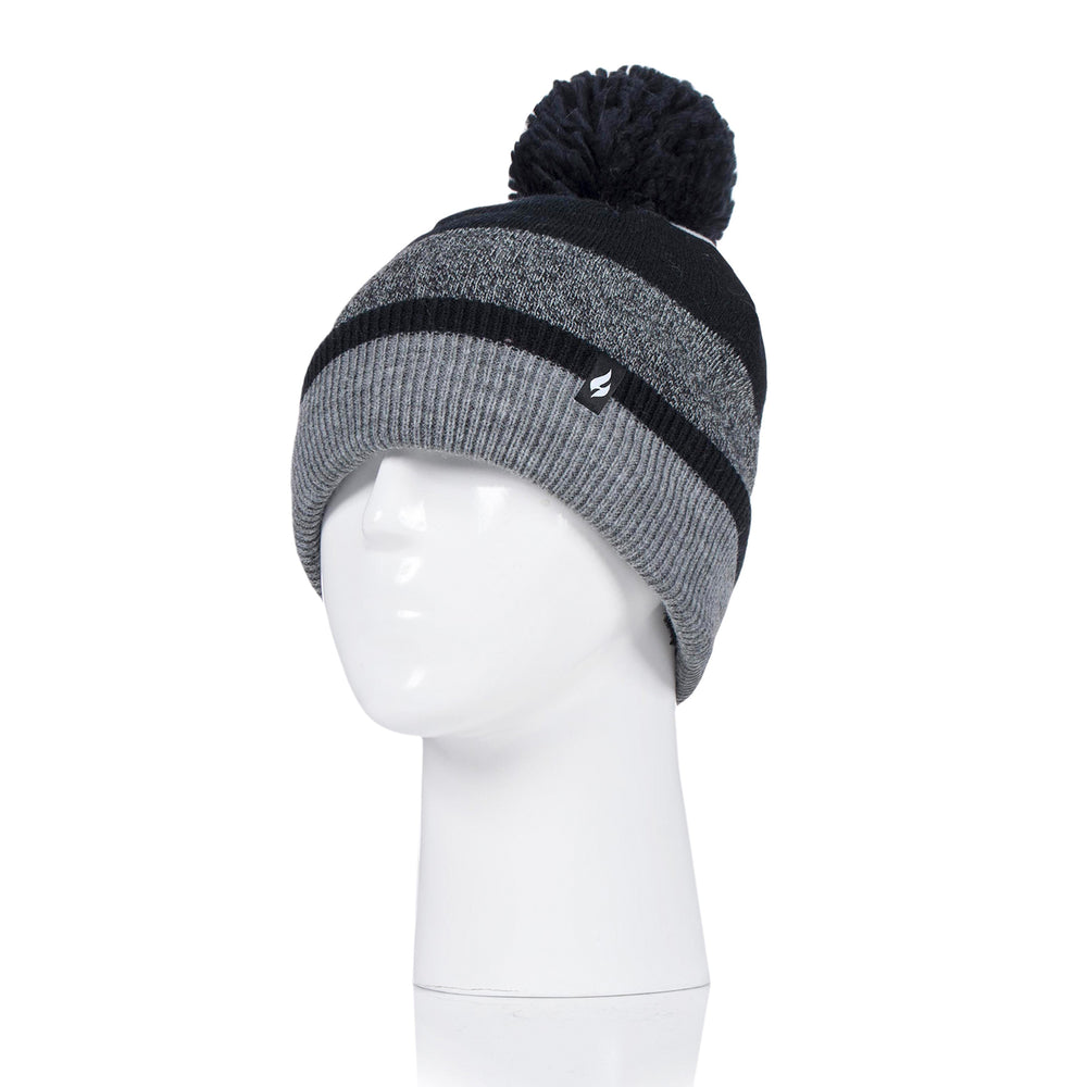 Ladies Alps Stripe Hat - Black & Grey