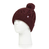 Ladies Salzburg Nepp Yarn Pom Pom Hat - Wine