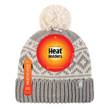 Ladies Billingen Jacquard Pom Pom Hat - Light Grey