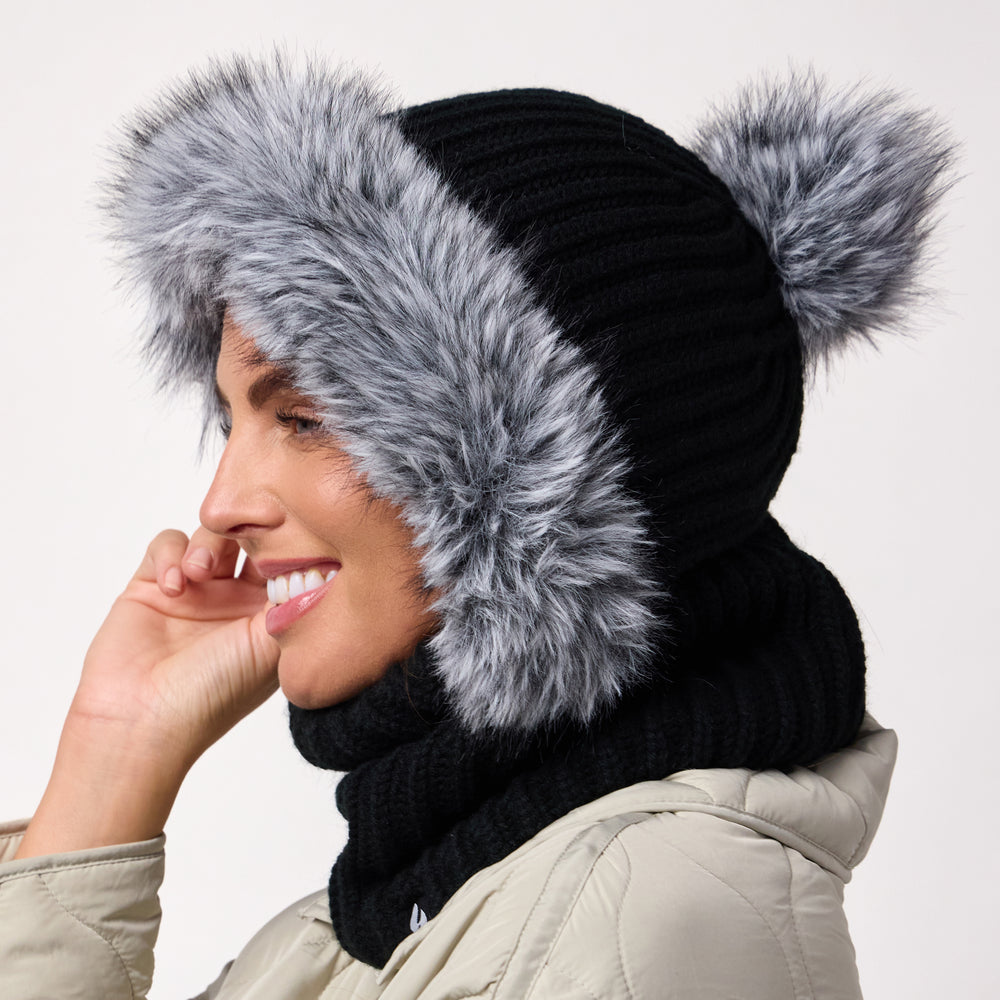 Ladies Nikita Faux Fur Snood - Black