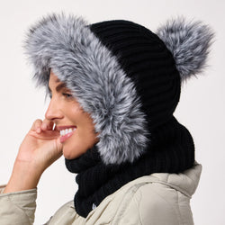Ladies Nikita Faux Fur Snood - Black