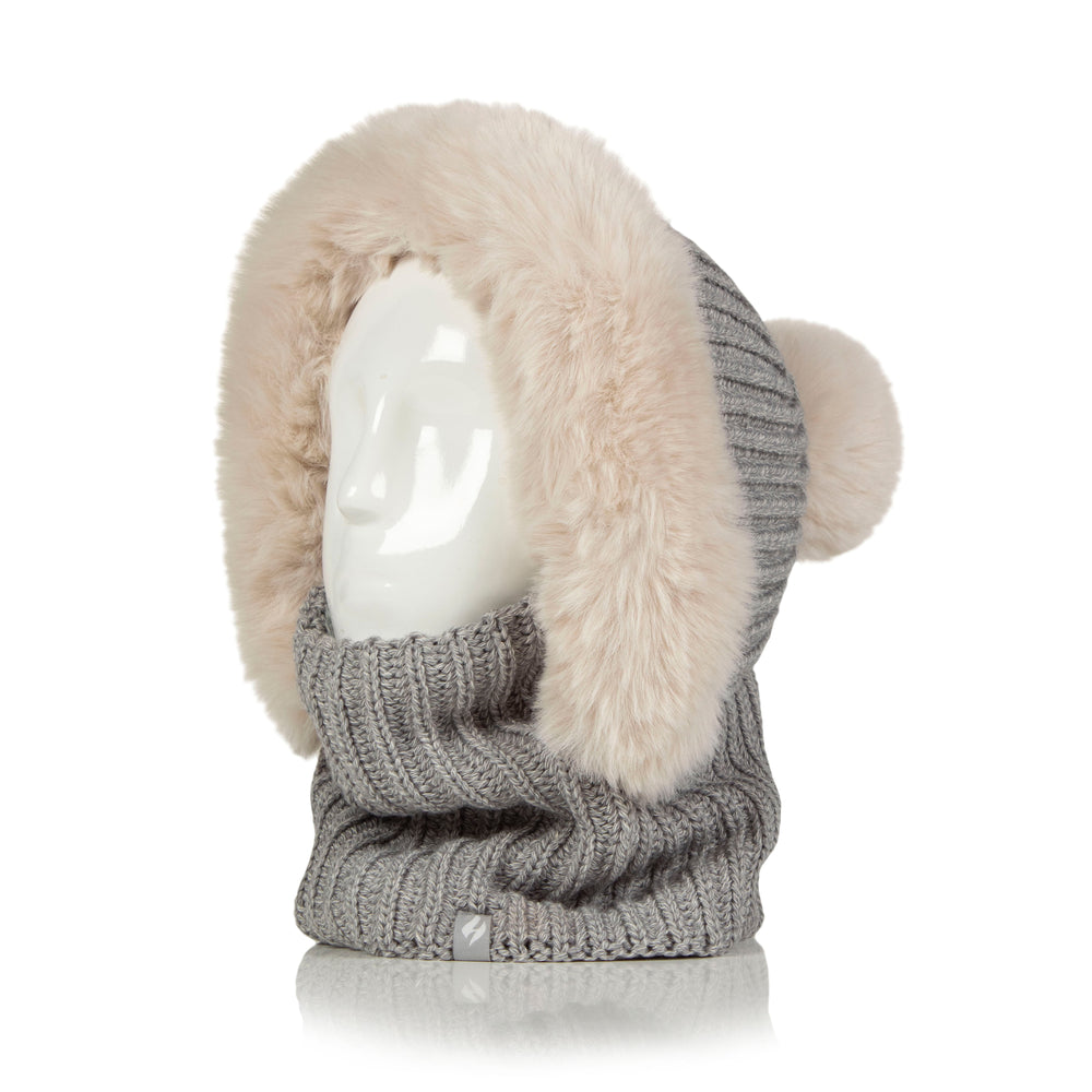 Ladies Nikita Faux Fur Snood - Light Grey