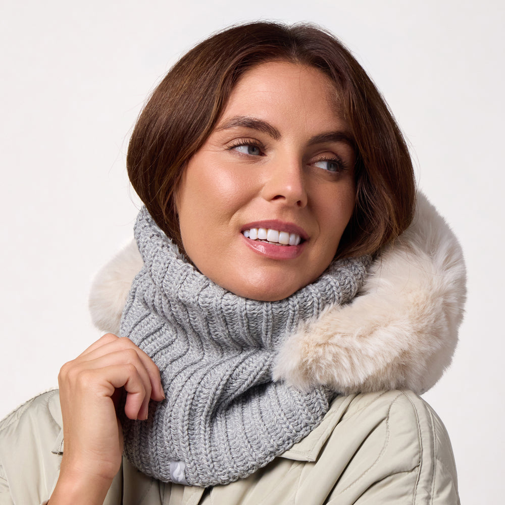 Ladies Nikita Faux Fur Snood - Light Grey