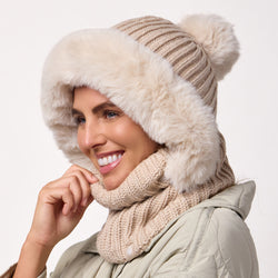 Ladies Nikita Faux Fur Snood - Oat