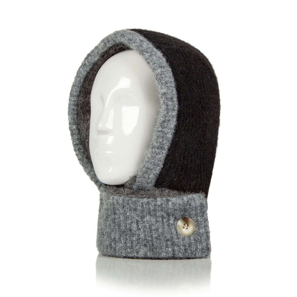 Ladies Fern Button Up Snood - Black