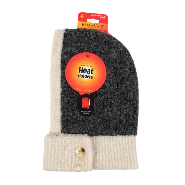 Ladies Fern Button Up Snood - Charcoal