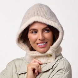 Ladies Fern Button Up Snood - Natural
