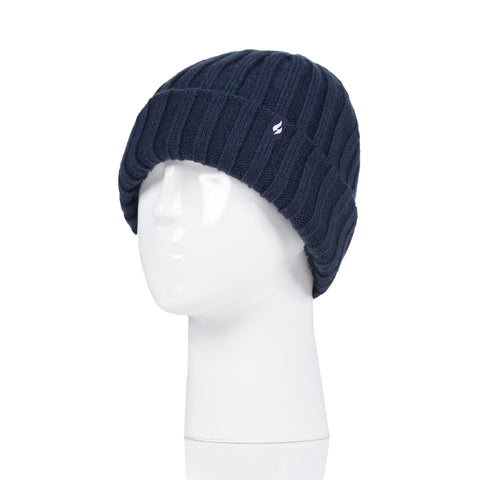 Kids Open Road Ribbed Turn Over Hat - Navy
