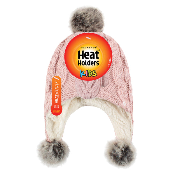 Kids Majestic Explorer Hat & Mittens - Dusky Pink