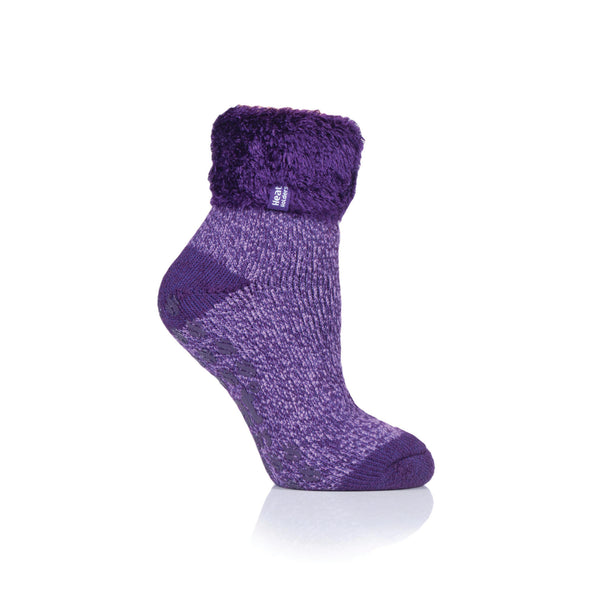 Kids Original Lounge Socks with Turnover Feather Top - Purple