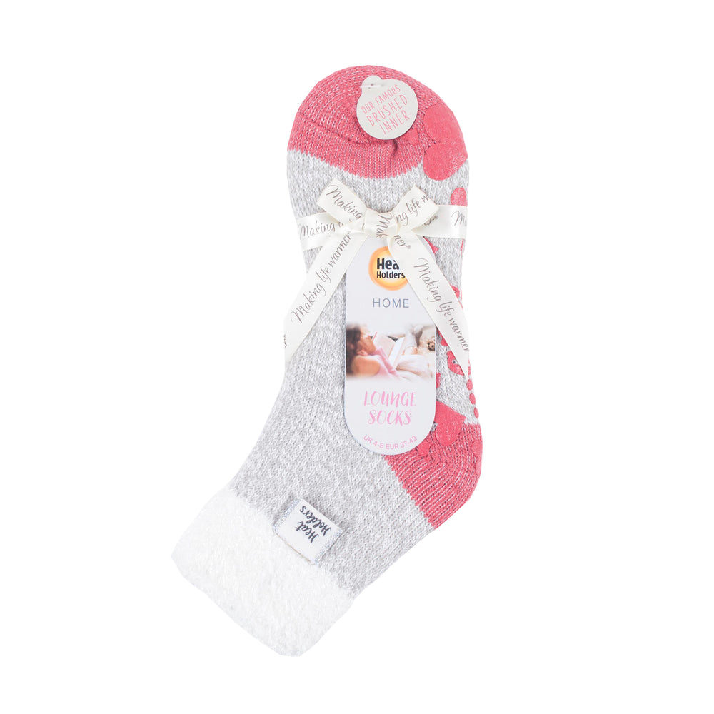 Ladies Original Lounge Socks with Comfy Feather Top - Light Grey