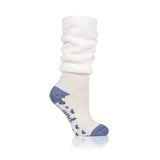 Ladies Original Lounge Socks with Comfy Slouch Top - Cream & Mauve