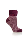 Ladies Original Ara Lounge Socks with Comfy Turnover Feather Top - Cabernet