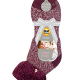 Ladies Original Ara Lounge Socks with Comfy Turnover Feather Top - Cabernet