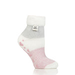 Ladies Original Lounge Socks with Comfy Feather Top - Auriga Ivory & Rose
