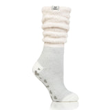 Ladies Original Lounge Socks with Comfy Slouch Top - Hydra Cream & Silver