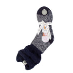 Ladies Original Lounge Socks with Comfy Slouch Top - Hydra Navy & Ivory