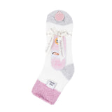 Ladies Original Sleep Socks with Turnover Feather Top - Pink &Cream