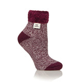 Ladies Original Sleep Socks with Turnover Feather Top - Cabernet