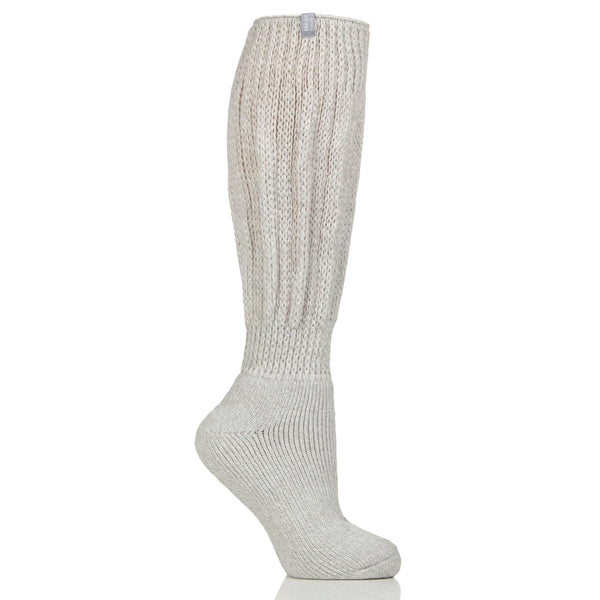 Ladies Original Lounge Socks with Comfy Slouch Top - Silver