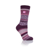 Ladies Original Cosby Twist Stripe Socks - Wine & Pink
