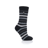 Ladies Original Rosebud Stripe Socks - Black
