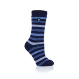 Ladies Original Rosebud Stripe Socks - Navy