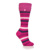 Ladies Original Hellebore Wellington Boot Socks - Fuchsia Stripe