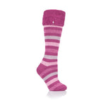 Ladies Original Hellebore Wellington Boot Socks - Pink Stripe