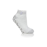 Ladies Original Pisa Ankle Slipper Socks - Silver & Grey