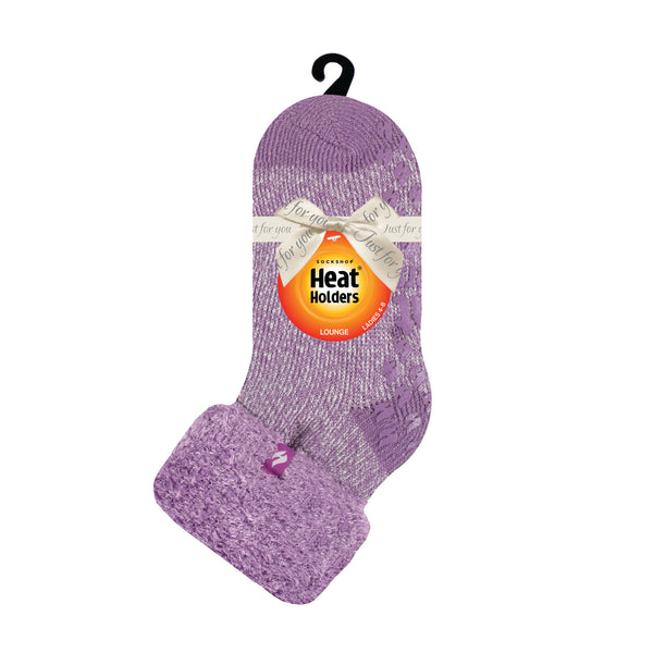 Ladies Original Queenstown Lounge Socks with Turnover Top - Dark Lilac