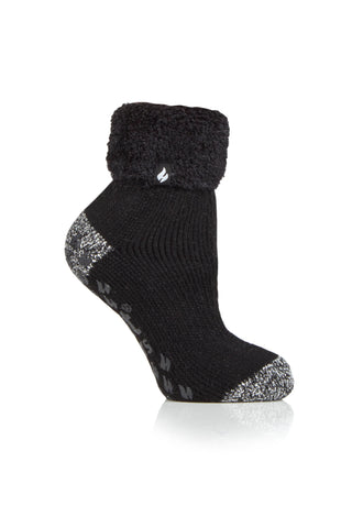 Kids Original Lounge Socks with Turnover Feather Top - Black
