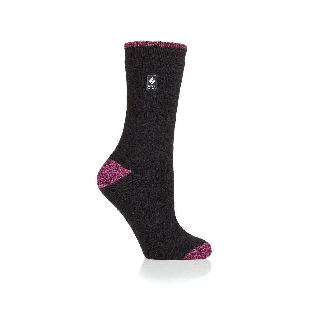 Ladies Original Prague Heel & Toe Socks - Black & Berry