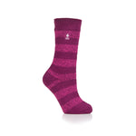Ladies Original Tuscany Chunky Stripe Socks - Deep Fuchsia & Berry