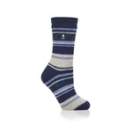 Ladies Original Calanda Block Stripe Socks - Twilight Blue