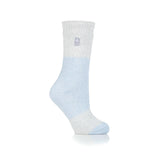 Ladies Original Catania Centre Stripe Socks - Powder Blue & Silver