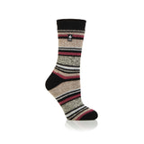 Ladies Original Geneva Multi Stripe Socks - Black & Oat