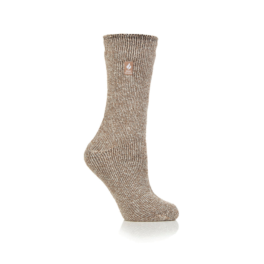 Ladies Original Corbett Twist Socks - Taupe & Shortbread Cream