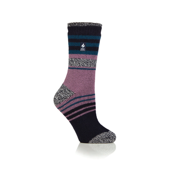 Ladies Original Cherith Varied Stripe Socks - Navy & Dark Teal