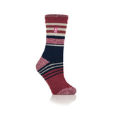 Ladies Original Cherith Varied Stripe Socks - Vibrant Raspberry / Cream