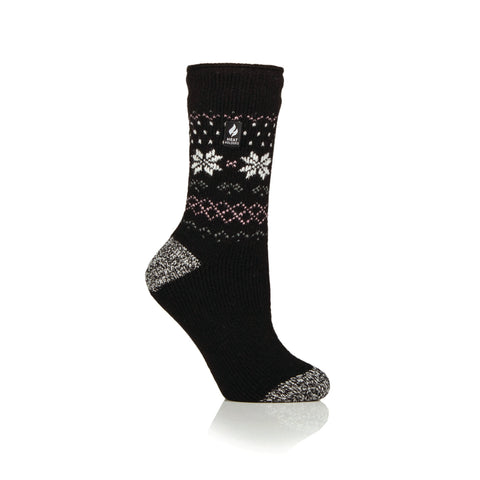 Ladies Original Jacquard Socks - Black Fairisle