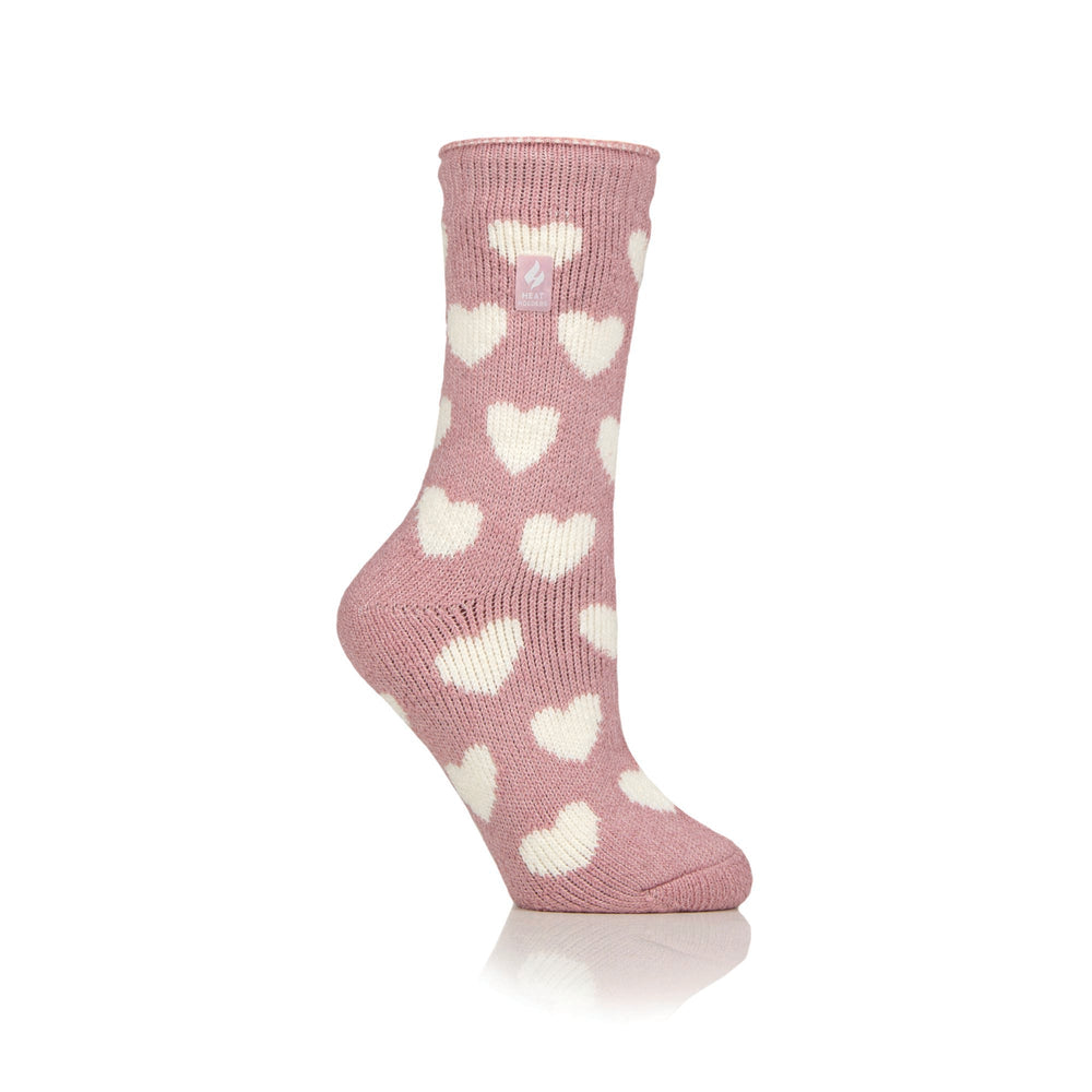 Ladies Original Jacquard Socks - Pink Hearts