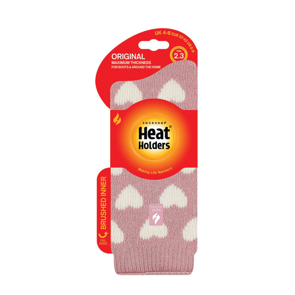 Ladies Original Jacquard Socks - Pink Hearts