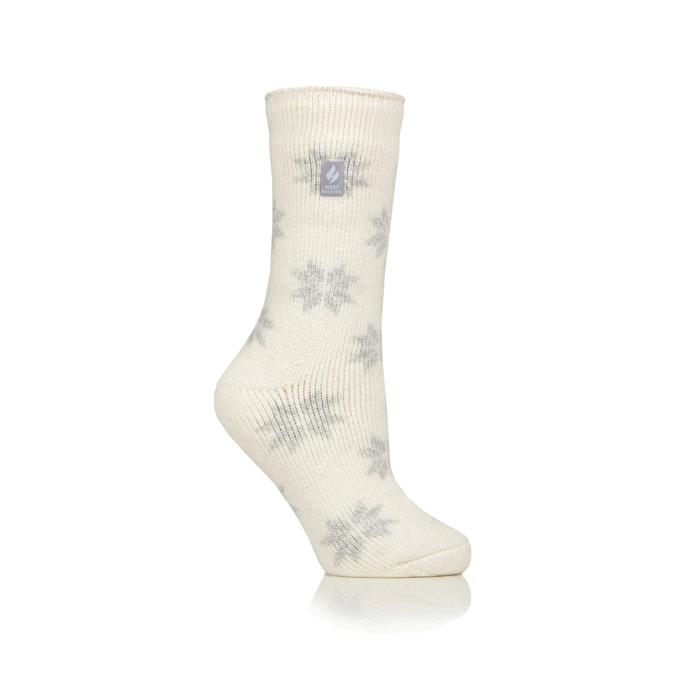 Ladies Original Jacquard Socks - Cream Snowflake