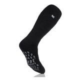 Mens Original Elgon Long Length Slipper Socks - Black & Grey