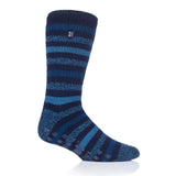 Mens Original Siskin Slipper Socks - Navy Stripe