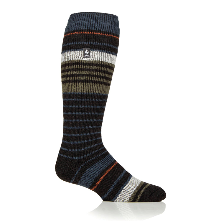 Mens Original Extra Long Ski & Snow Sports Socks - Charcoal / Olive